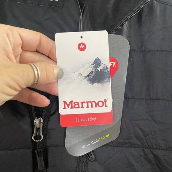 NWT Marmot Calen Mens Jacket Black Puffer Sz XL *Logo - Picture 4 of 7